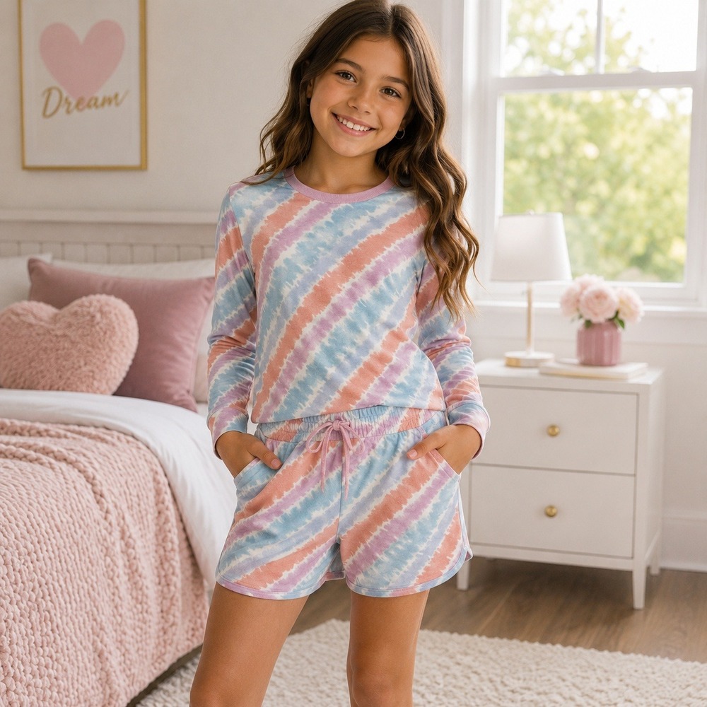 Girls 32 Degrees Tie-Dye Lounge Set L Multi Color
